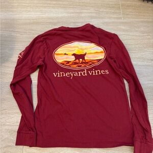 Vineyard Vines Men's Burgundy Long Sleeve Tee